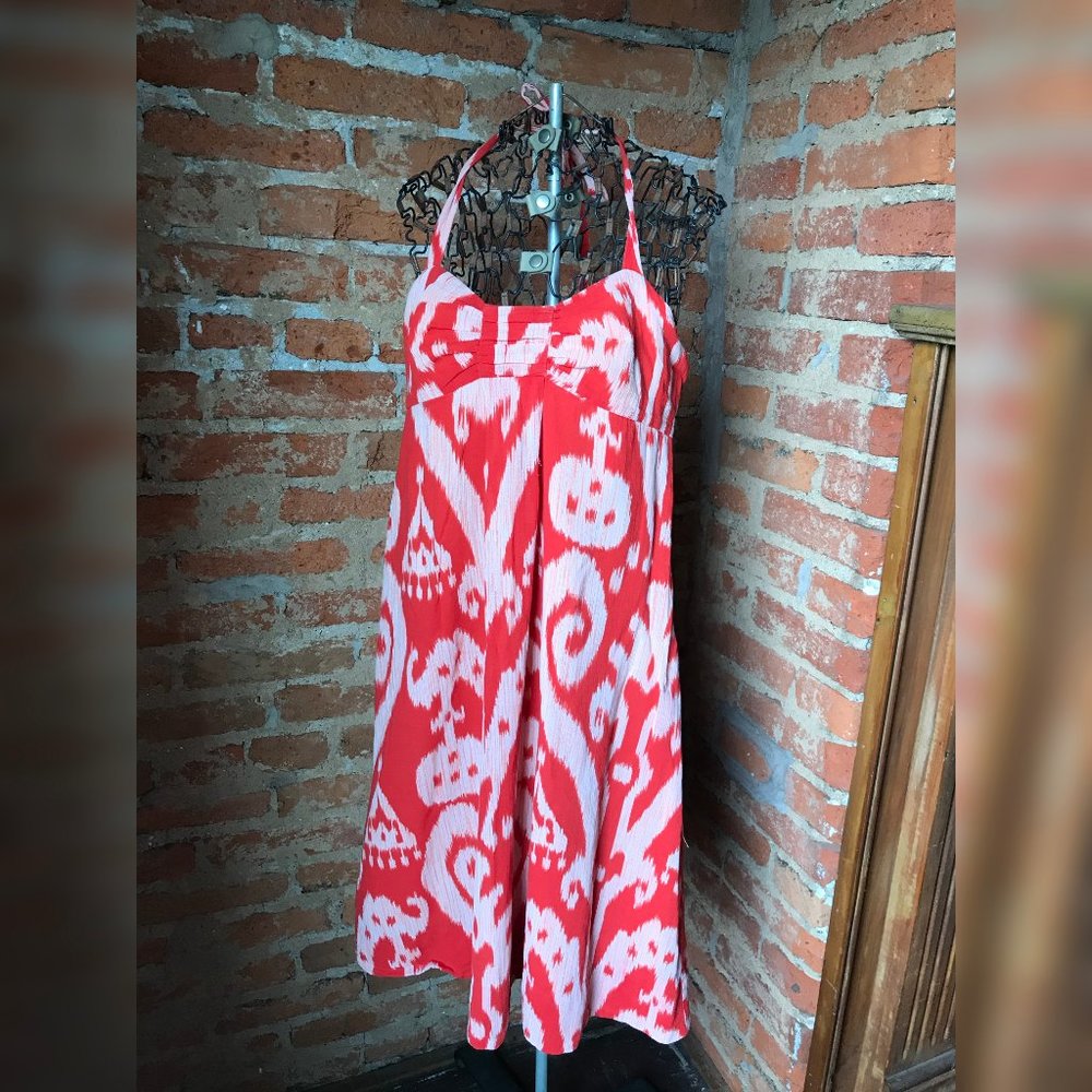 Red Ikat Ethnic print dress from Anthropologie